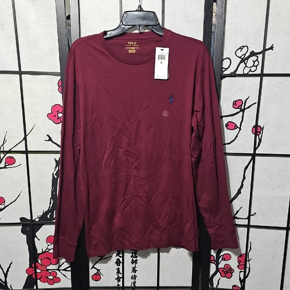 Polo by Ralph Lauren Men's Burgundy Long Sleeve Shirt Medium New - Picture 1 of 6